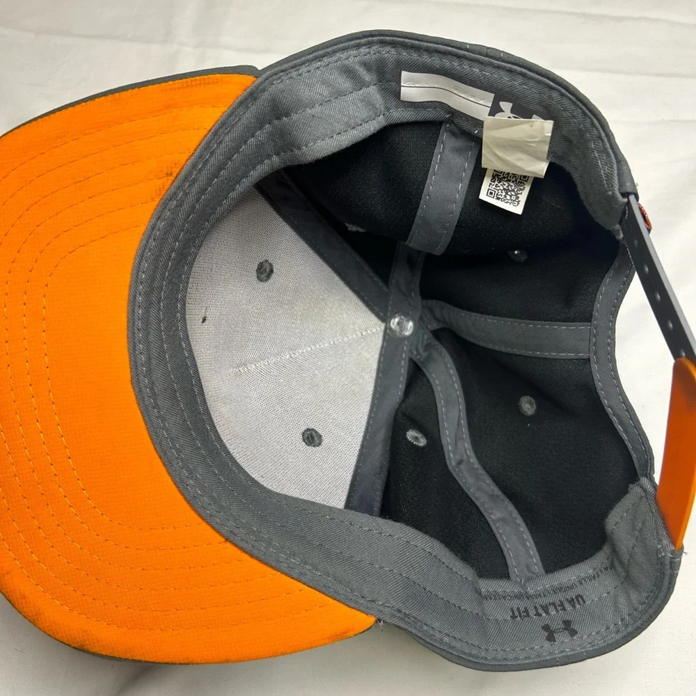 Under Armour Charcoal and Orange Camo Flat Youth Ha SKU B10 - Picture 7 of 9